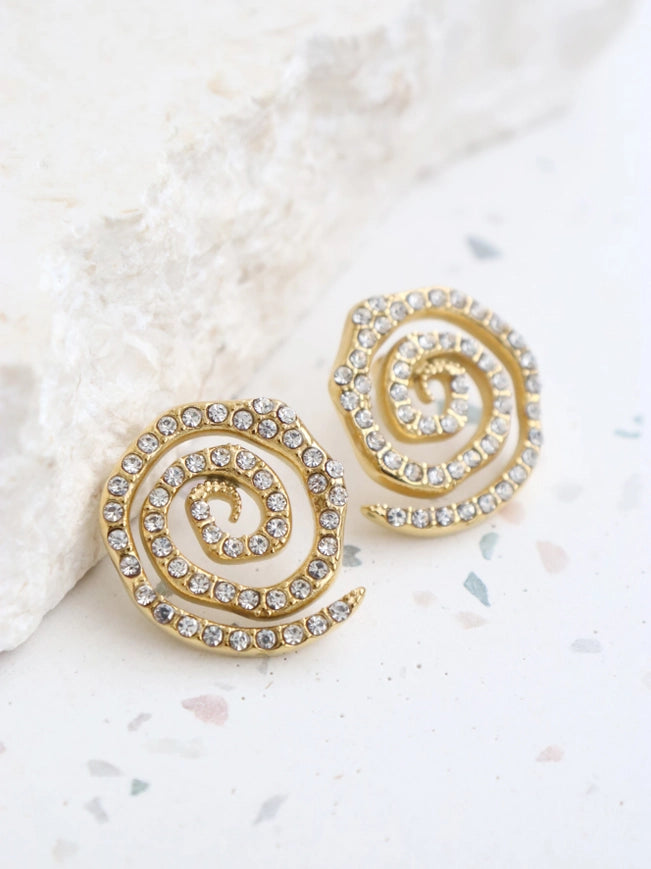 Swirl Gold Plated Earrings