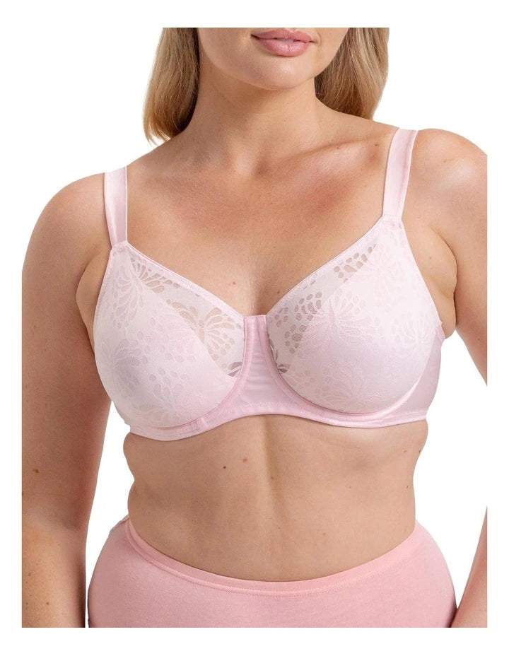 Lacy Minimiser Bra in Pink