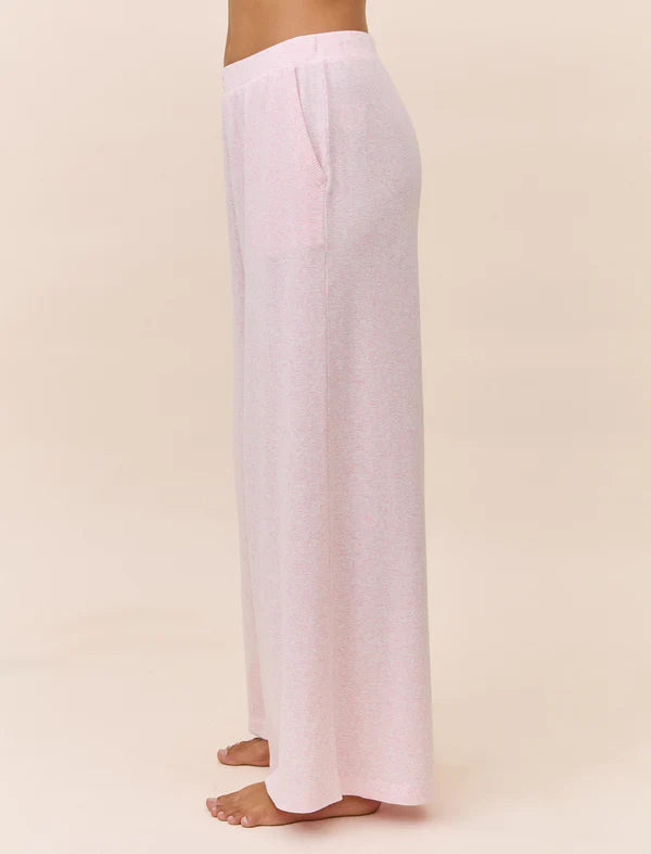 Soft Baby Rib FL Wide Leg Pant in Fairy Tale Pink