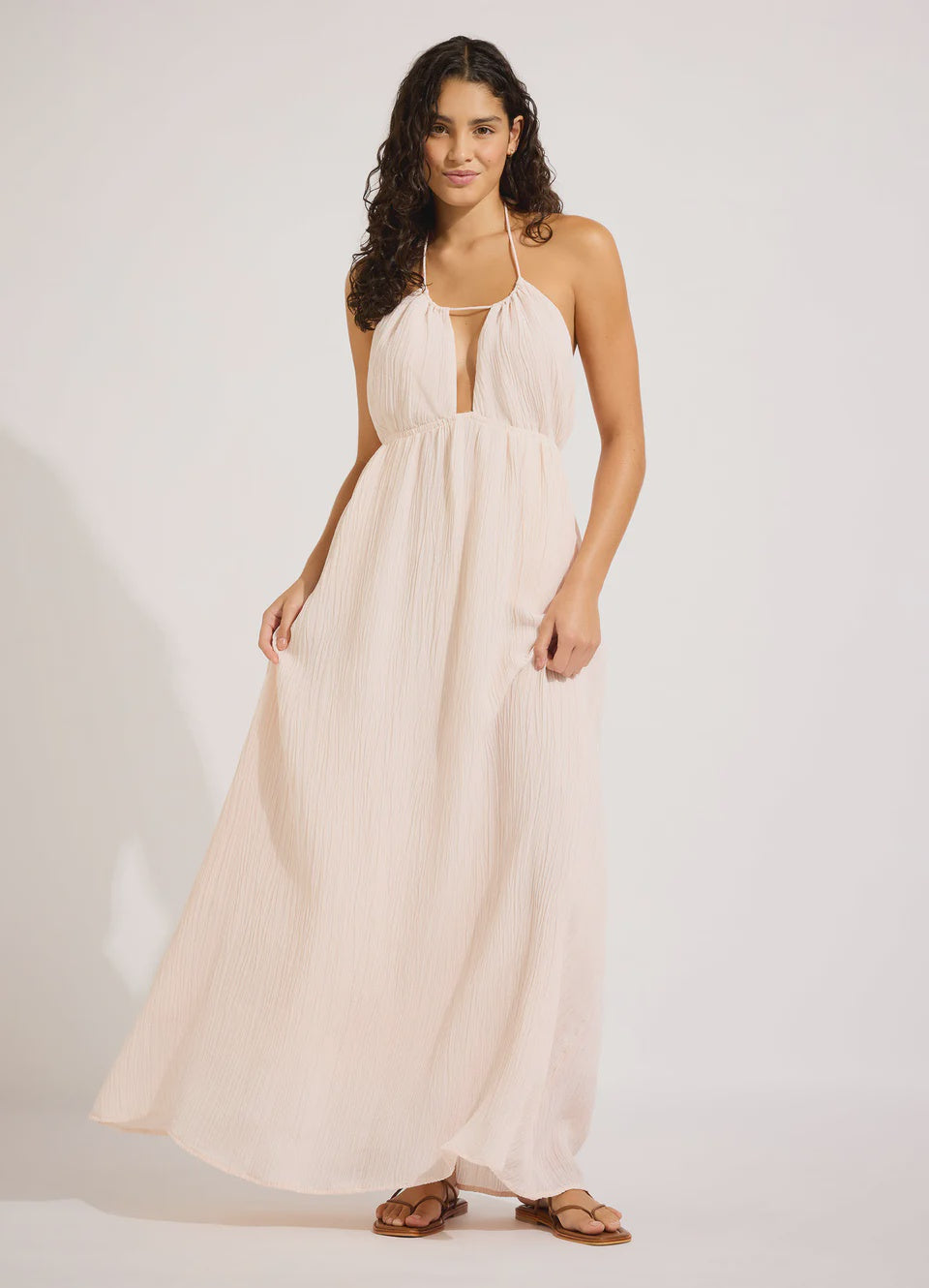 Adjustable Neck Maxi Dress