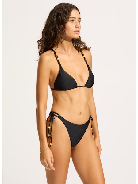 Palermo Slide Triangle Bikini Top in Black