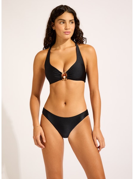 Palermo Hipster Low Rise Bikini Bottom in Black