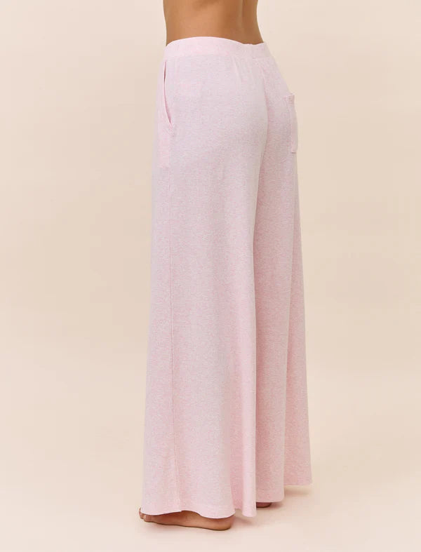 Soft Baby Rib FL Wide Leg Pant in Fairy Tale Pink