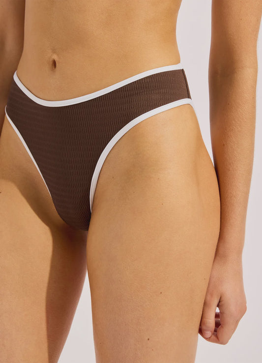 Beach Bound High Leg Bikini Bottom in Dark Chocolate