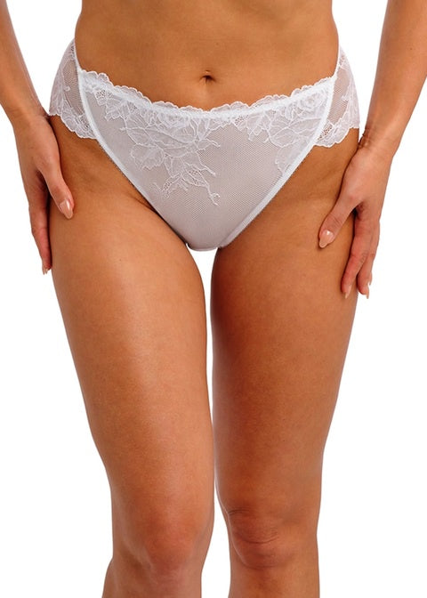 Vivid Attraction White High Leg Brief in White