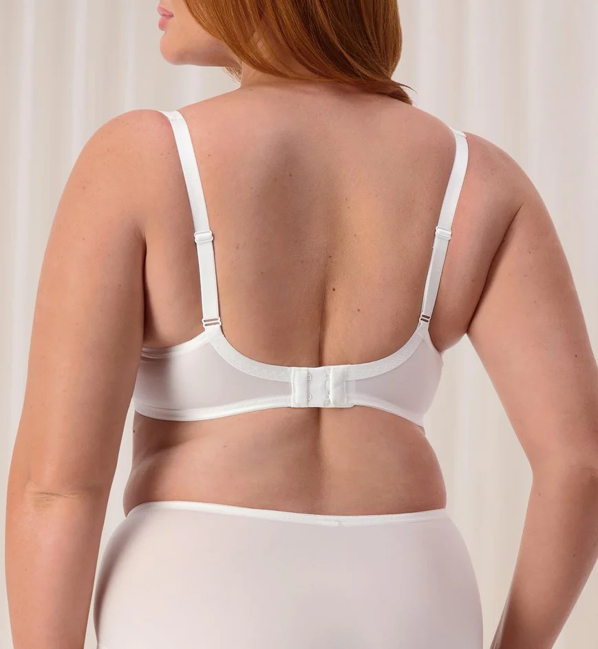 Lacy Minimiser Bra in White and Beige