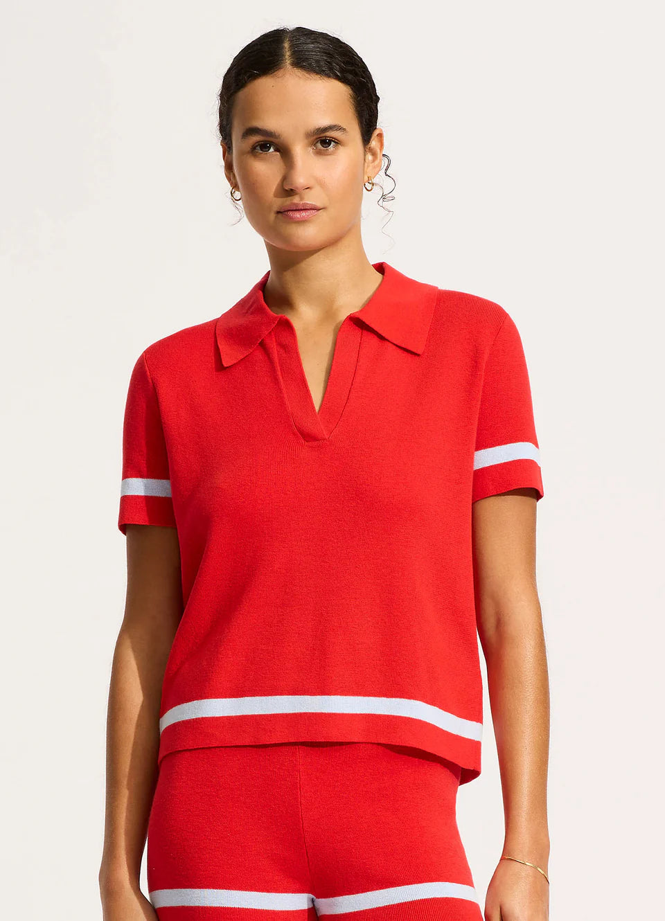1975 Knit Polo Shirt in Flame