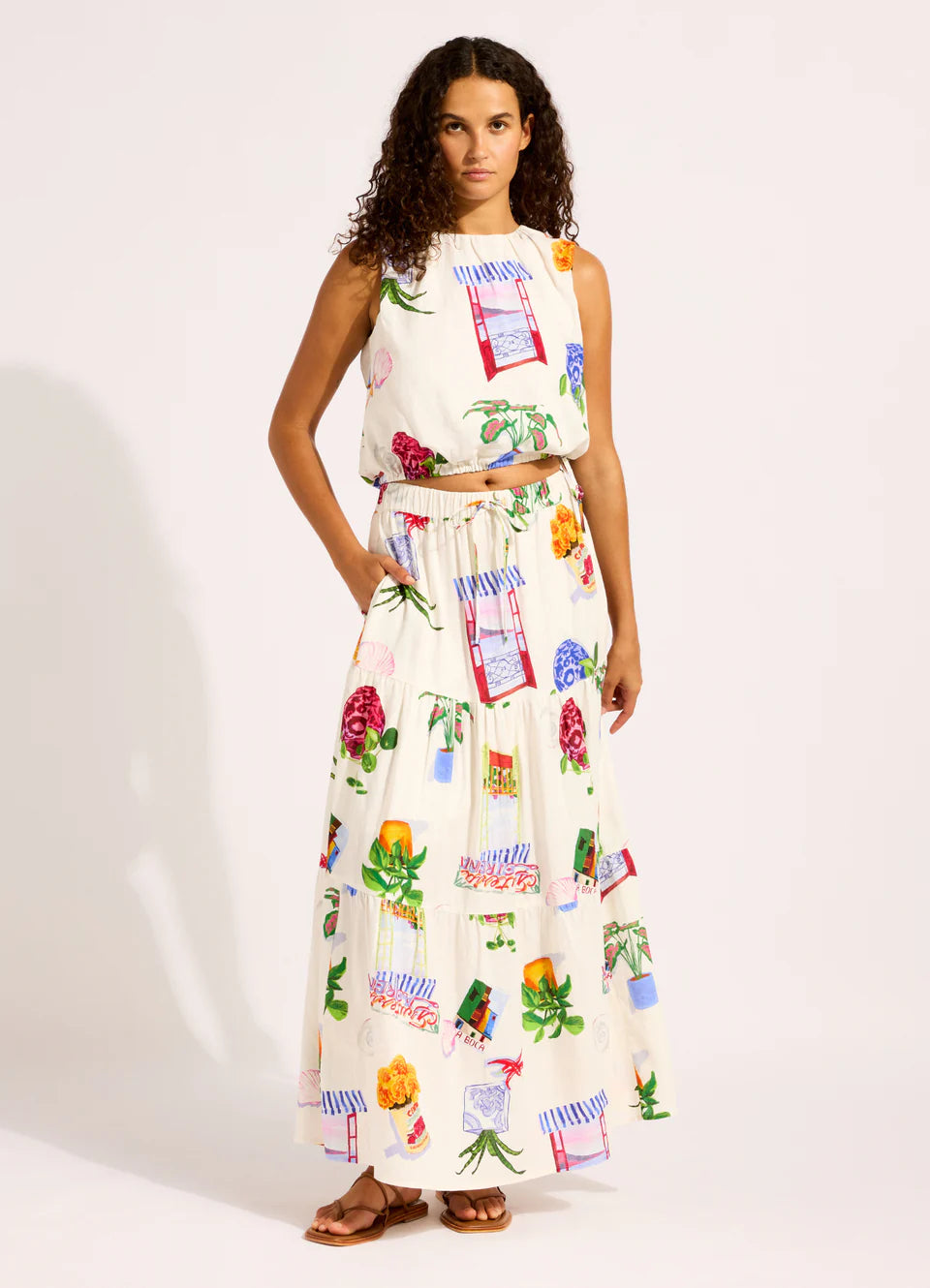 La Boca Tiered Maxi Skirt