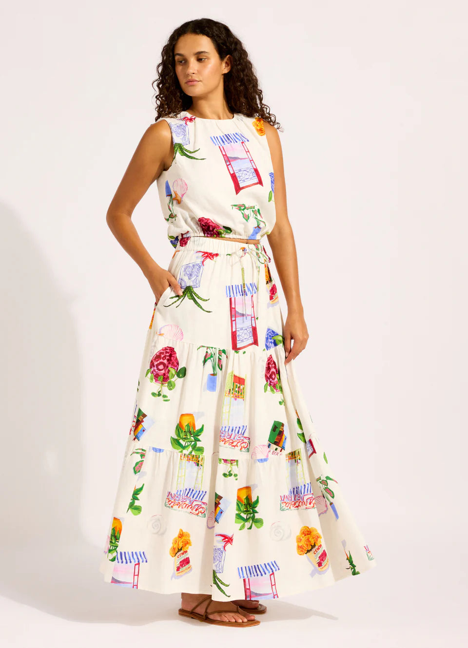 La Boca Tiered Maxi Skirt