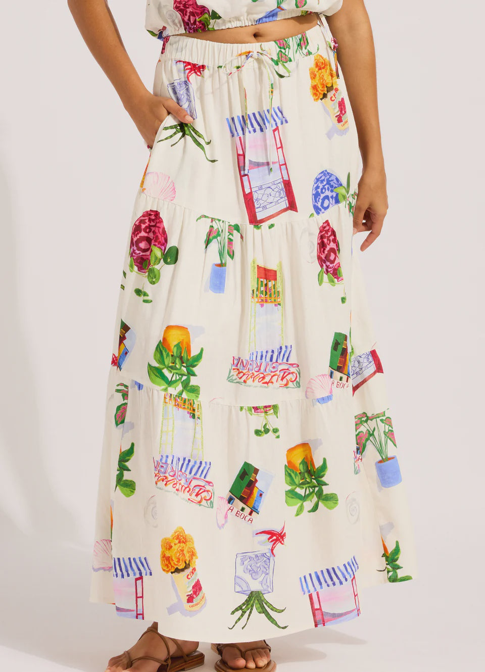 La Boca Tiered Maxi Skirt