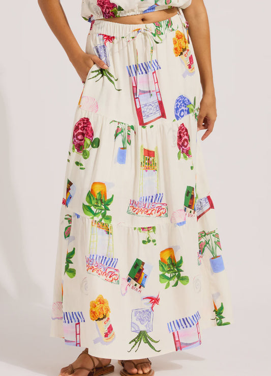 La Boca Tiered Maxi Skirt