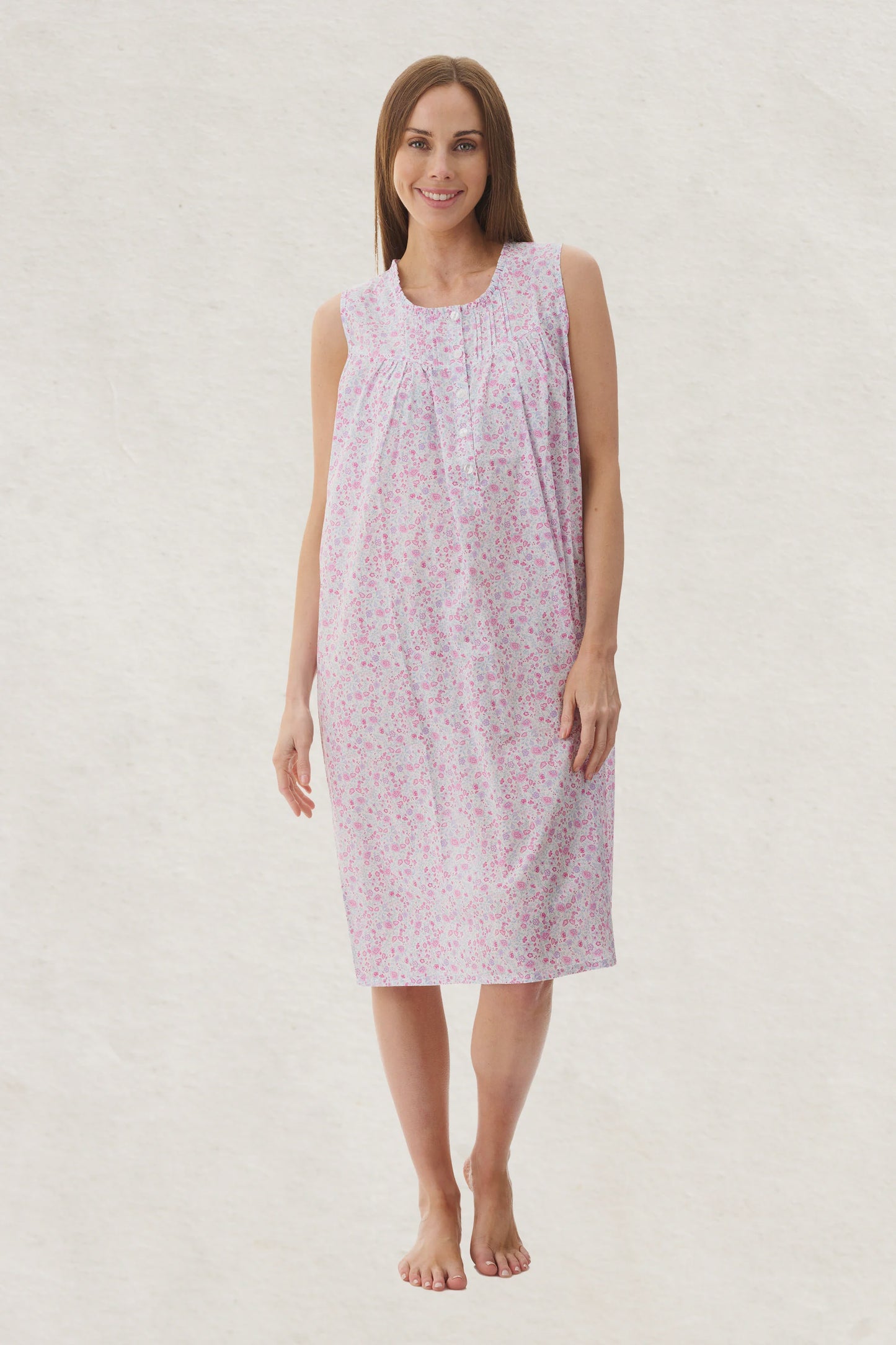 Brodie Sleeveless Short Nightie in Pink