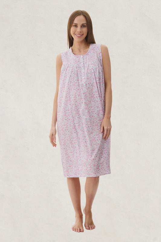 Brodie Sleeveless Short Nightie in Pink