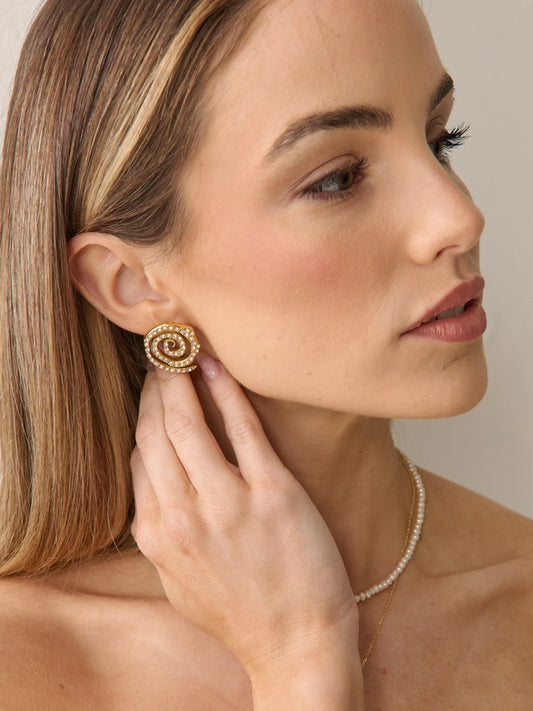 Swirl Gold Plated Earrings