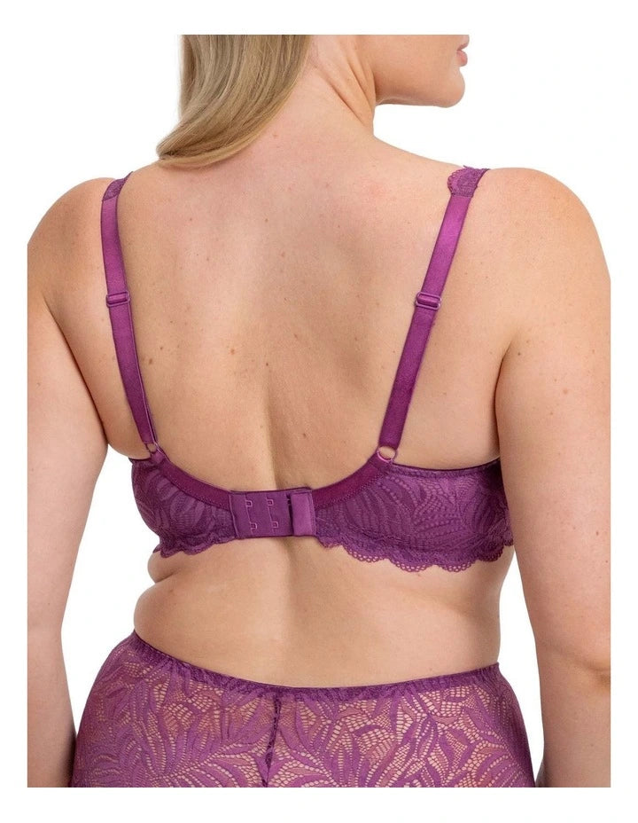 Essential Lace Balconette Bra in Flower Purple