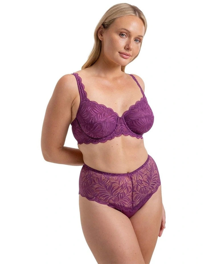 Essential Lace Balconette Bra in Flower Purple