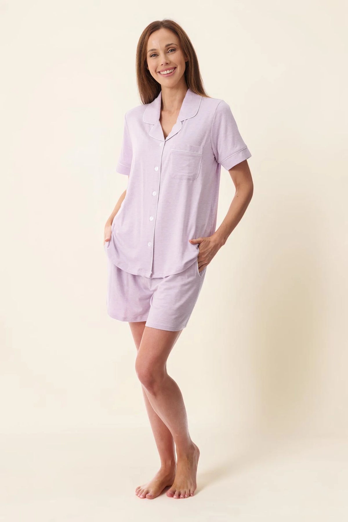 Short Pyjama in Lilac Marle
