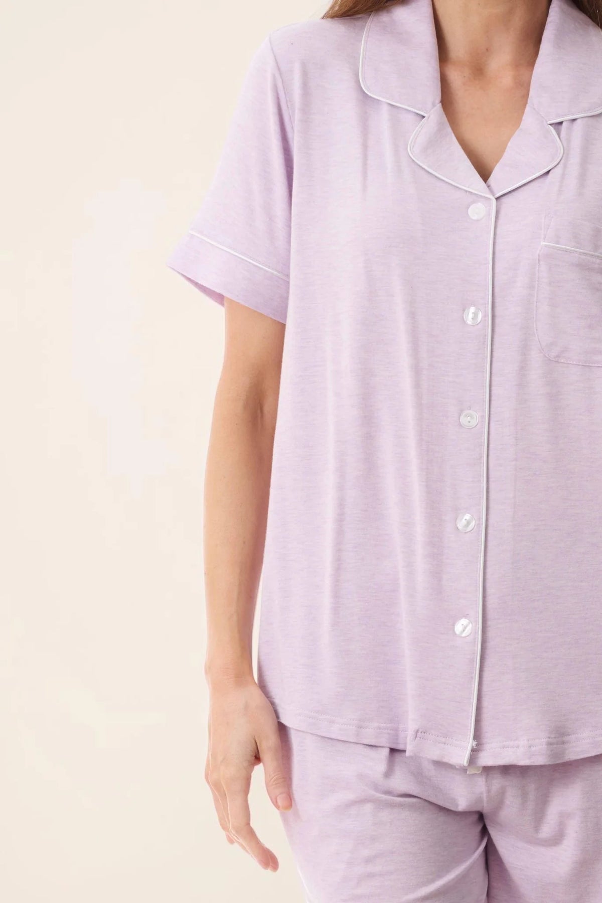 Short Pyjama in Lilac Marle