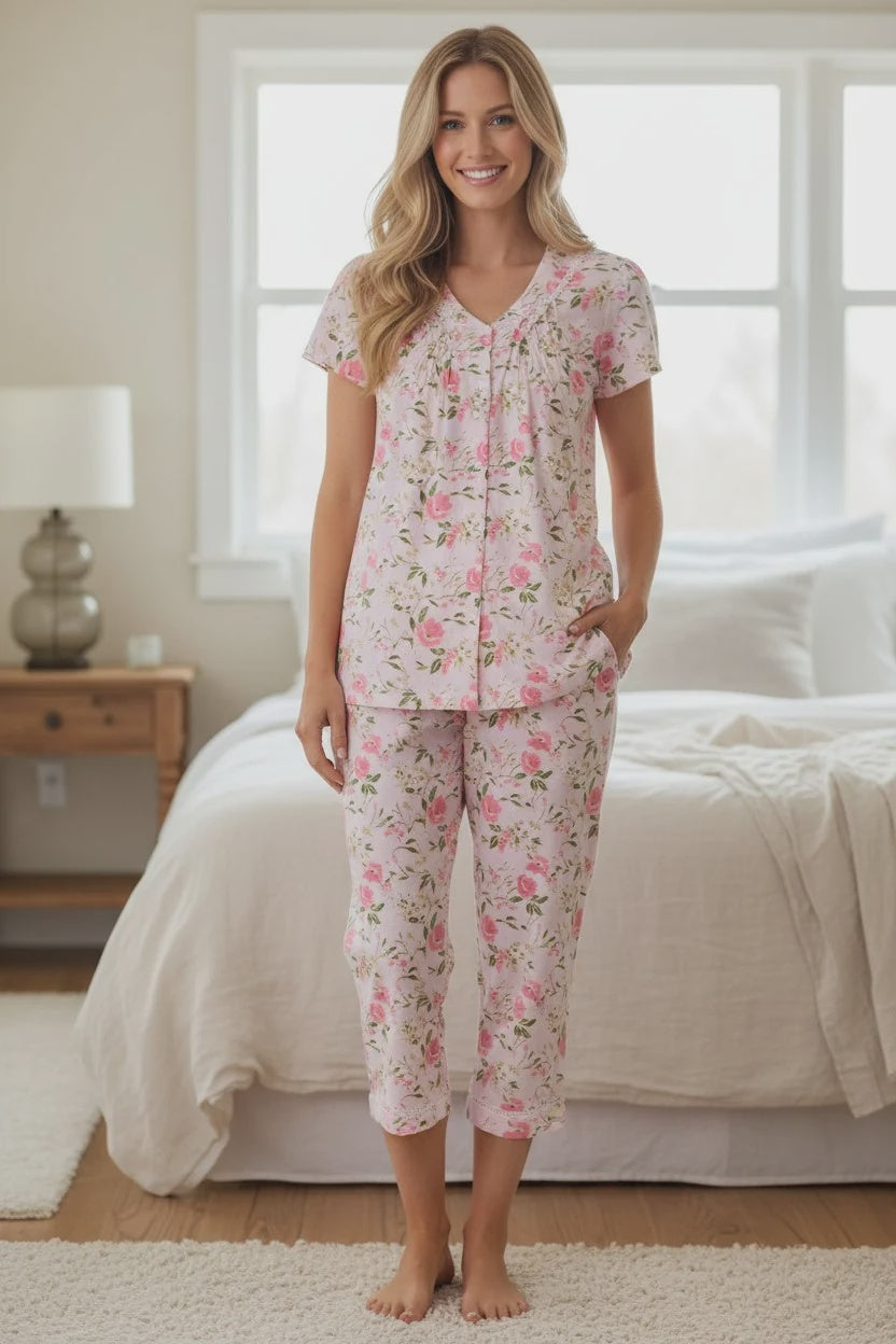 Ferrara Short sleeve capri pyjama by Givoni