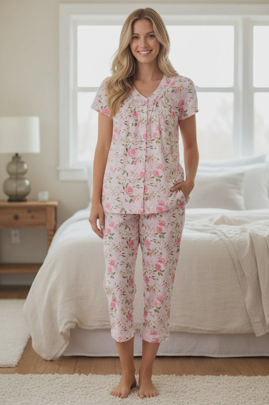 Ferrara Short sleeve capri pyjama by Givoni