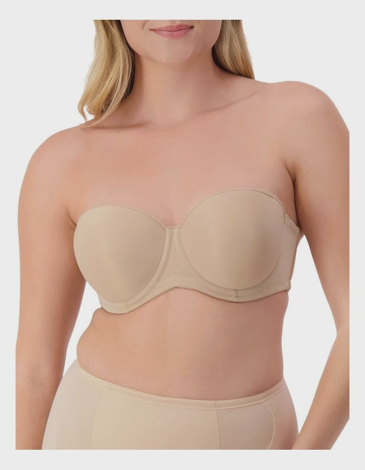 Beautiful Silhouette Strapless Bra in Beige