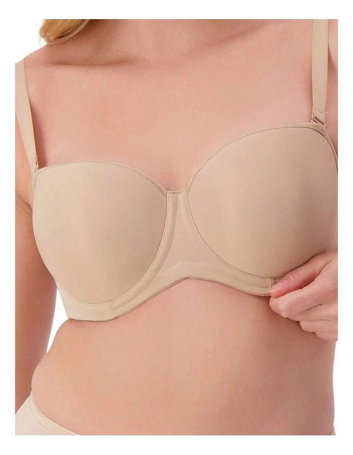 Beautiful Silhouette Strapless Bra in Beige