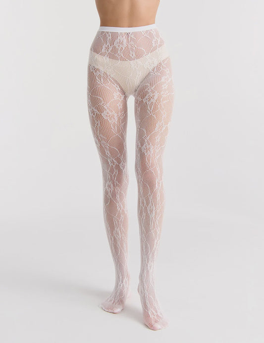 Botanical Net Tight - White