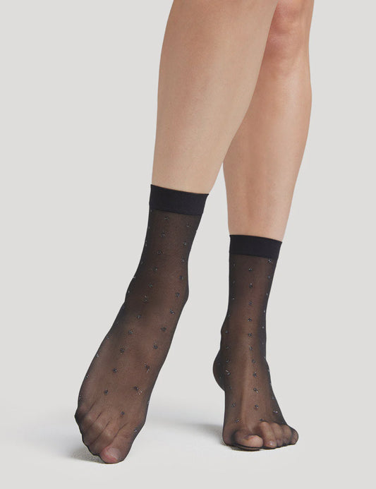 Lurex Spot Anklet - Black/Silver