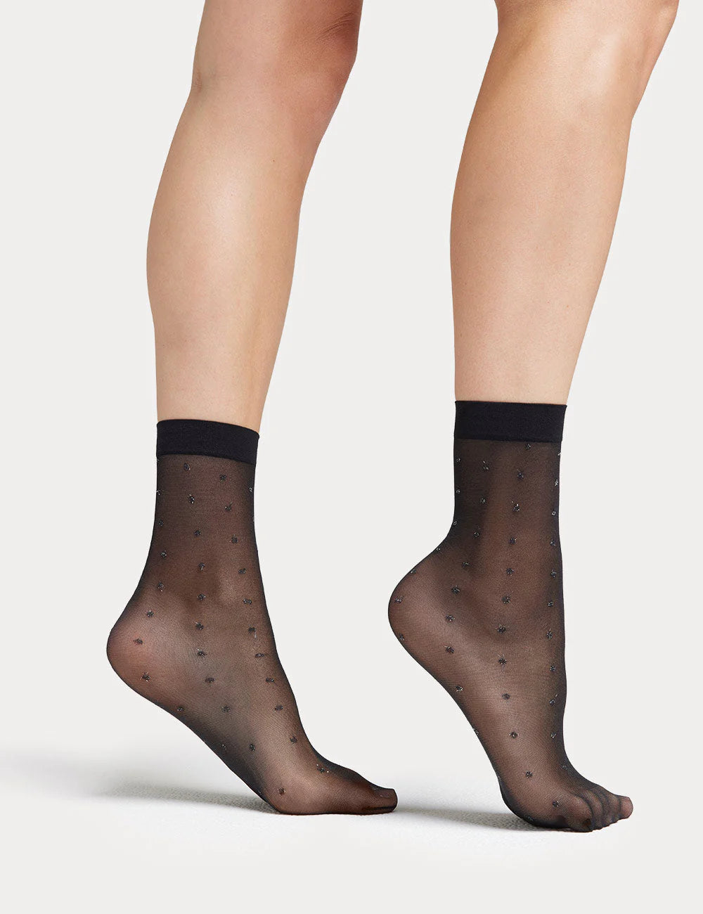 Lurex Spot Anklet - Black/Silver