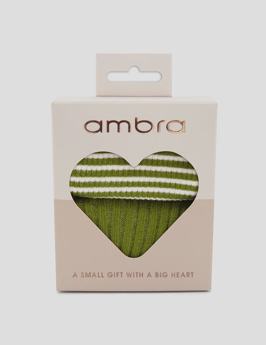 Big Heart 2 Pack Sock Gift Box in Green