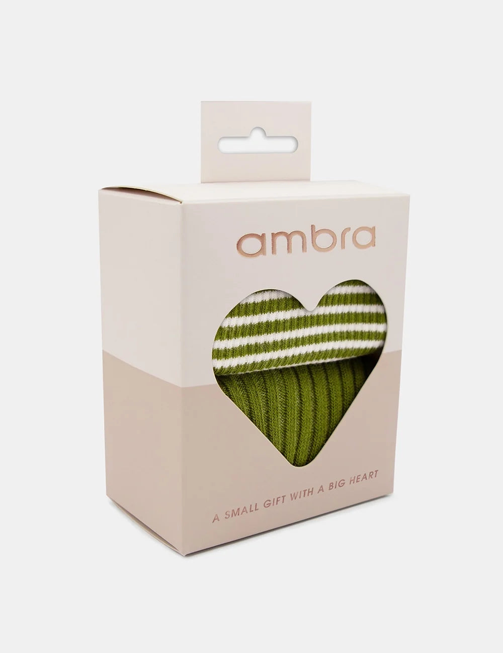 Big Heart 2 Pack Sock Gift Box in Green