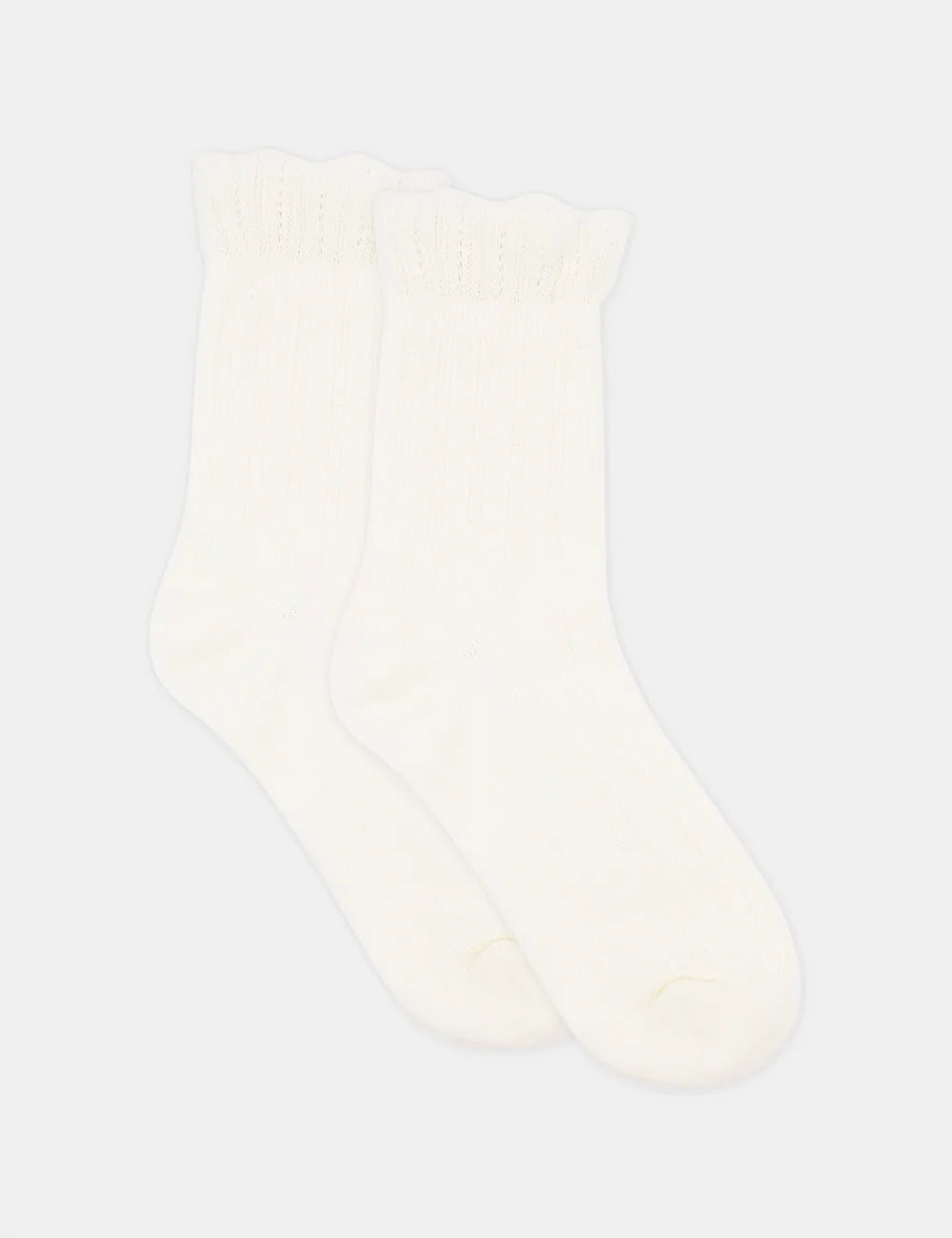 Organic Cotton Ruffle Sock in Buttercream