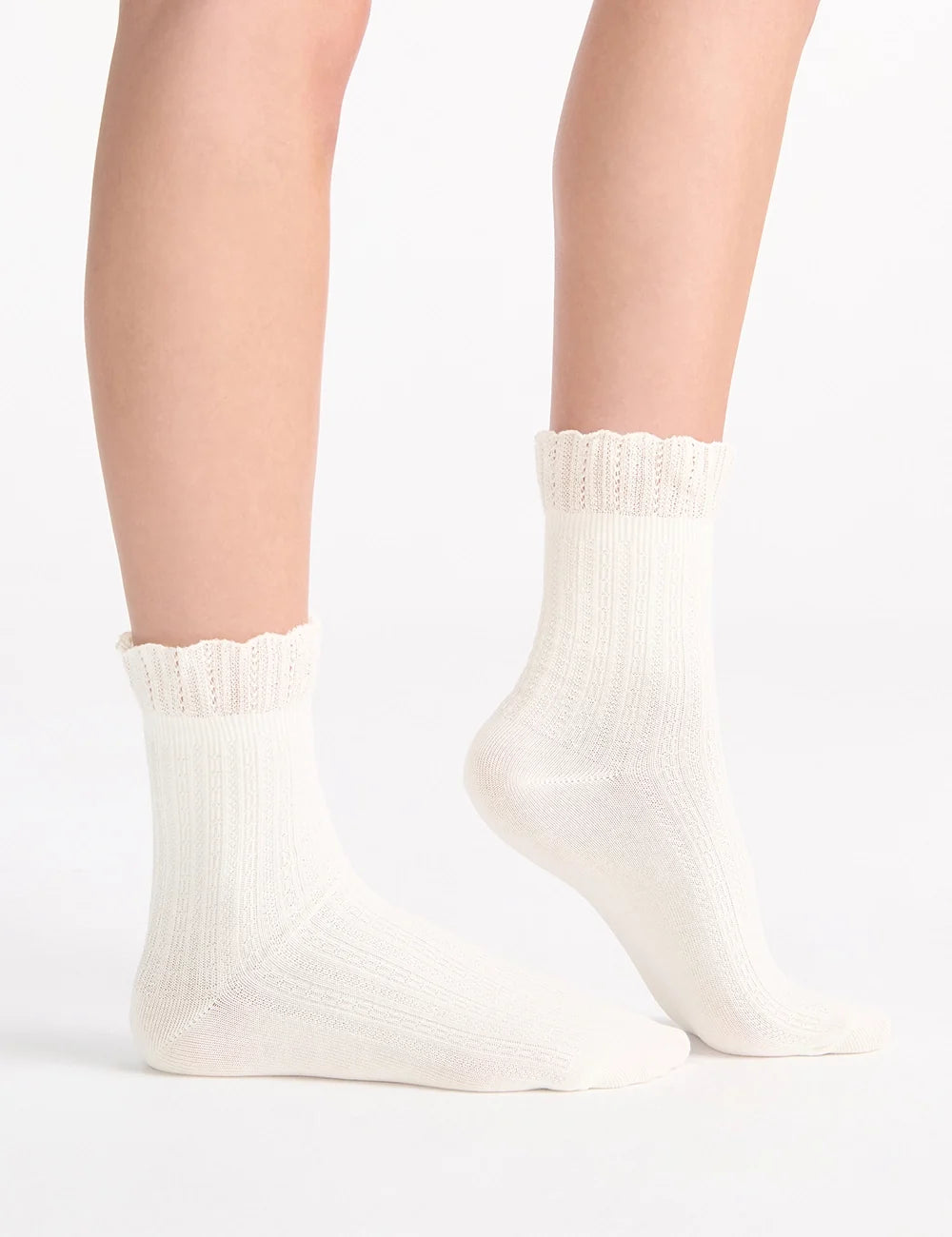 Organic Cotton Ruffle Sock in Buttercream