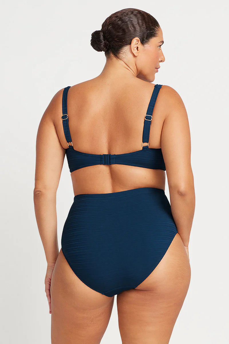 Aria Renoir High Waist Swim Pant in Navy