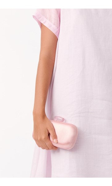 Claudette Satin Structured Clutch