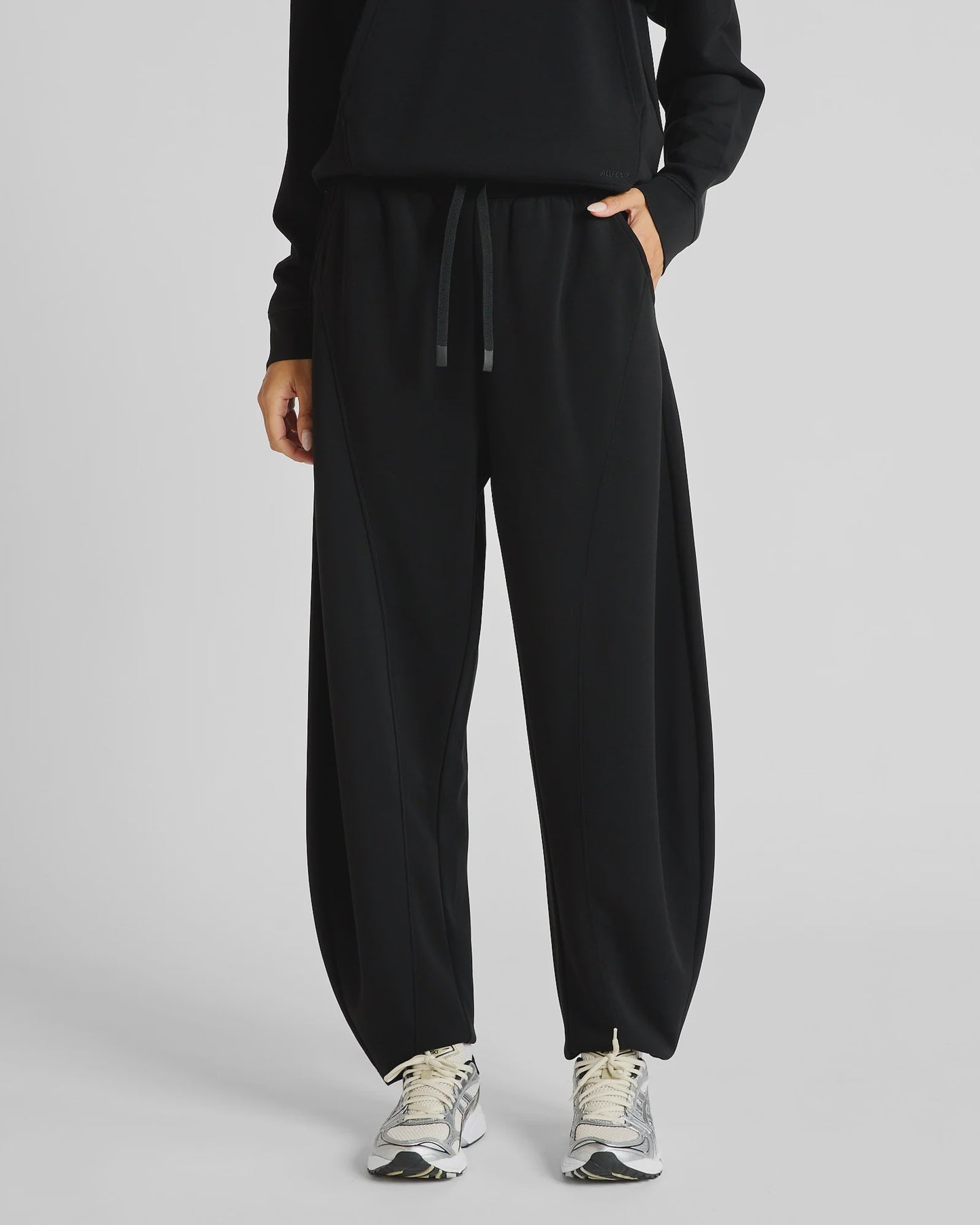 Soft Luxury Barrel Leg Track Pant - Black