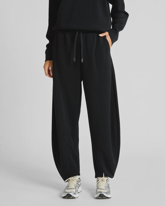 Soft Luxury Barrel Leg Track Pant - Black