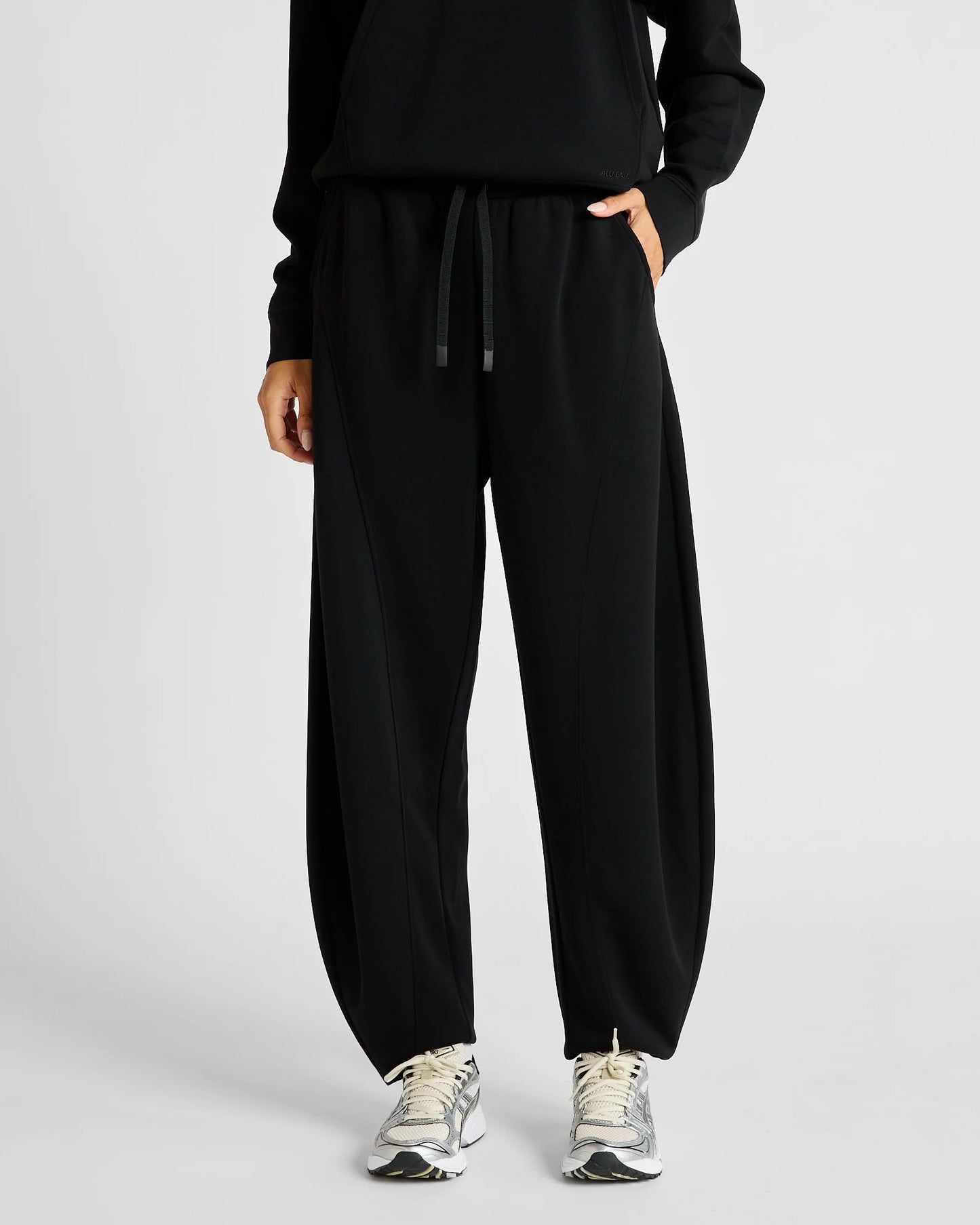 Soft Luxury Barrel Leg Track Pant - Black