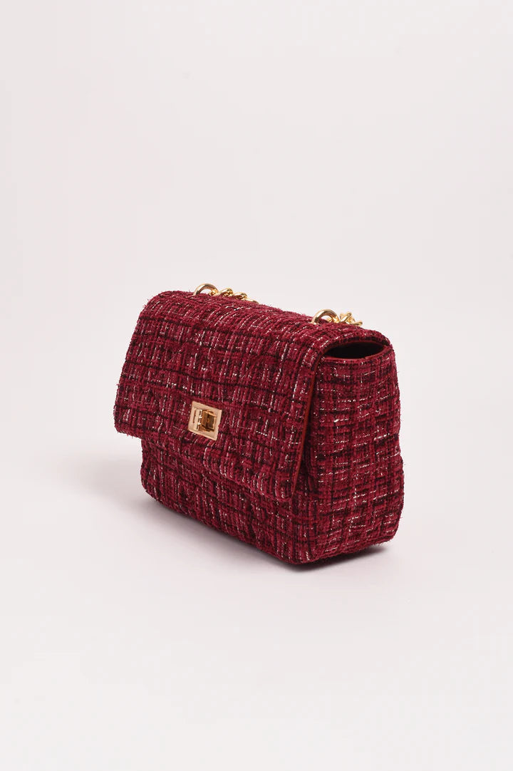 Esme Tweed Small Bag in Burgundy