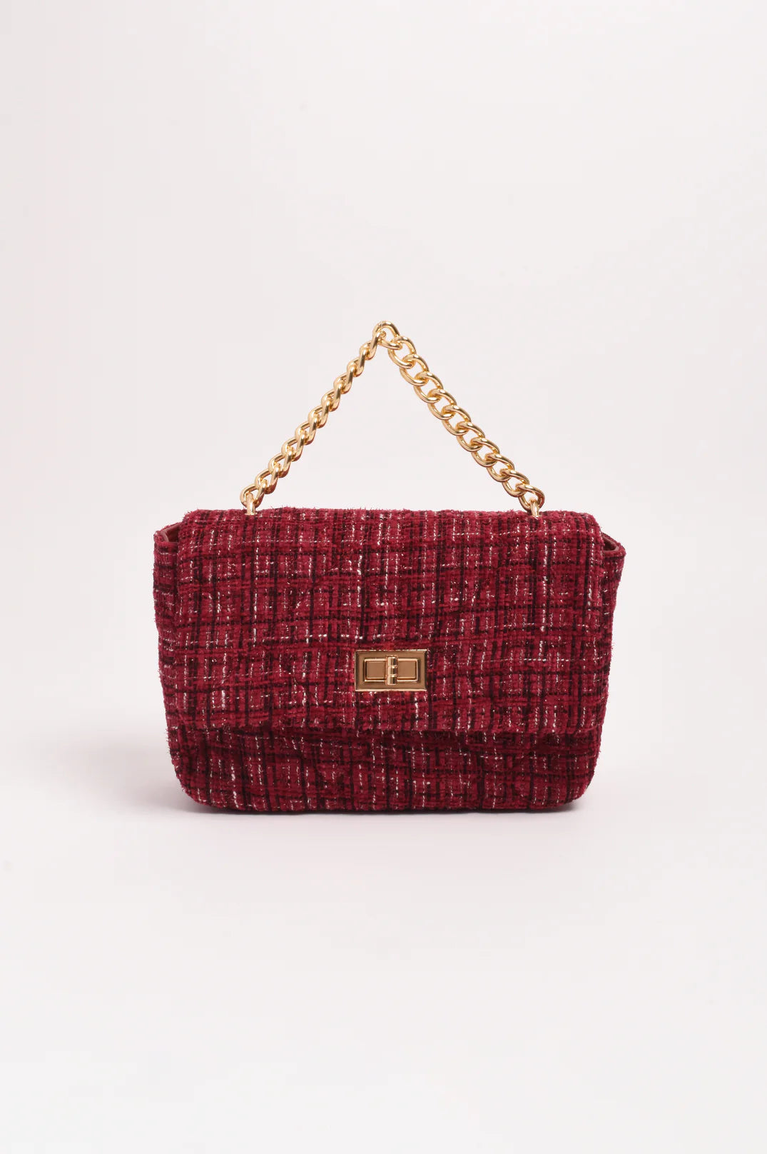 Esme Tweed Small Bag in Burgundy