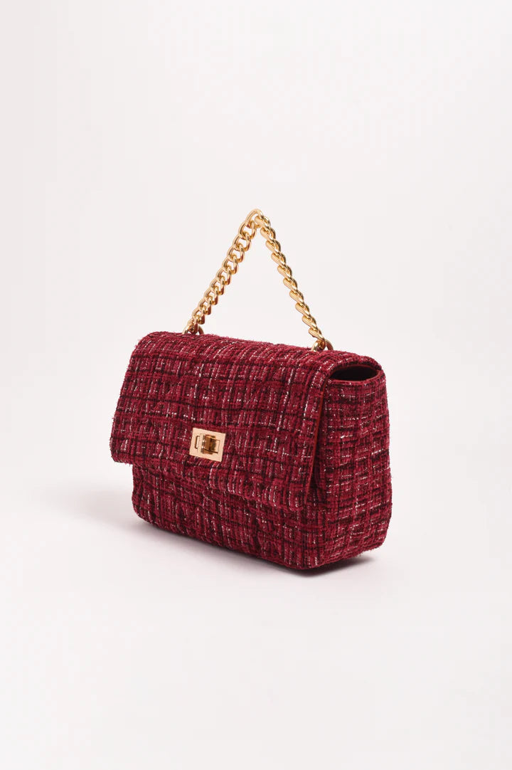 Esme Tweed Small Bag in Burgundy