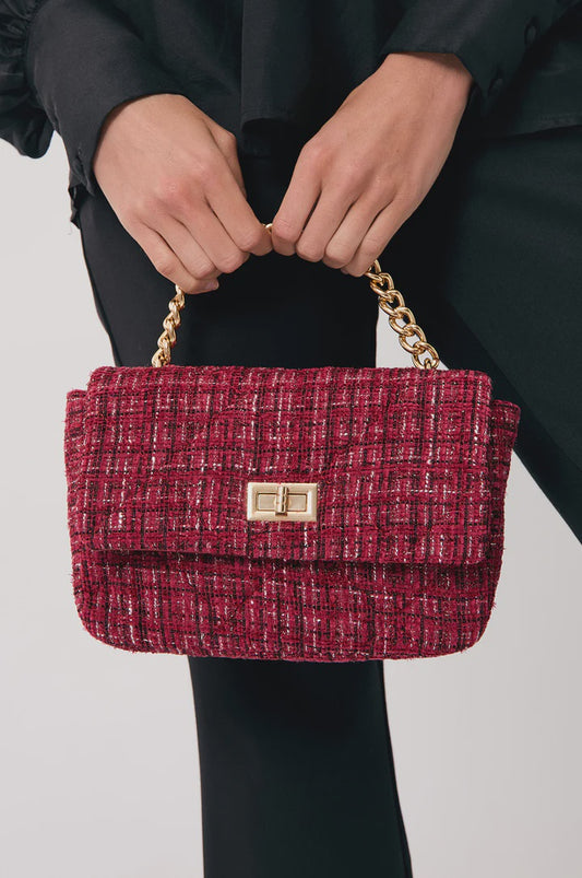 Esme Tweed Small Bag in Burgundy