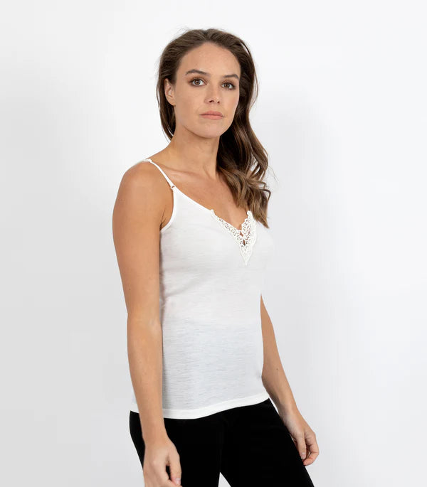 Pure Merino Wool 200 gsm Cami with Motif