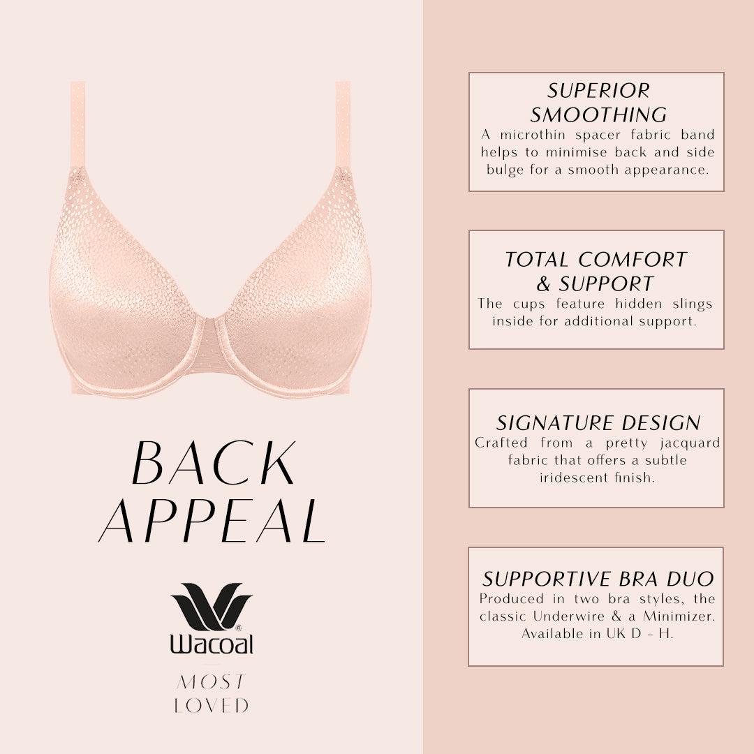 Wacoal Back Appeal Underwire Bra in Rose Dust