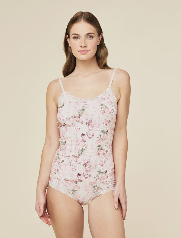 Ellie Lace Trim Cami in Odette Sea Salt