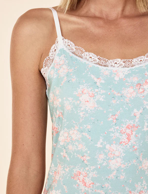 Ellie Lace Trim Cami in Isla Peppermint