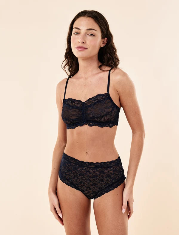 Lulu Lace Bralette in Deep Navy