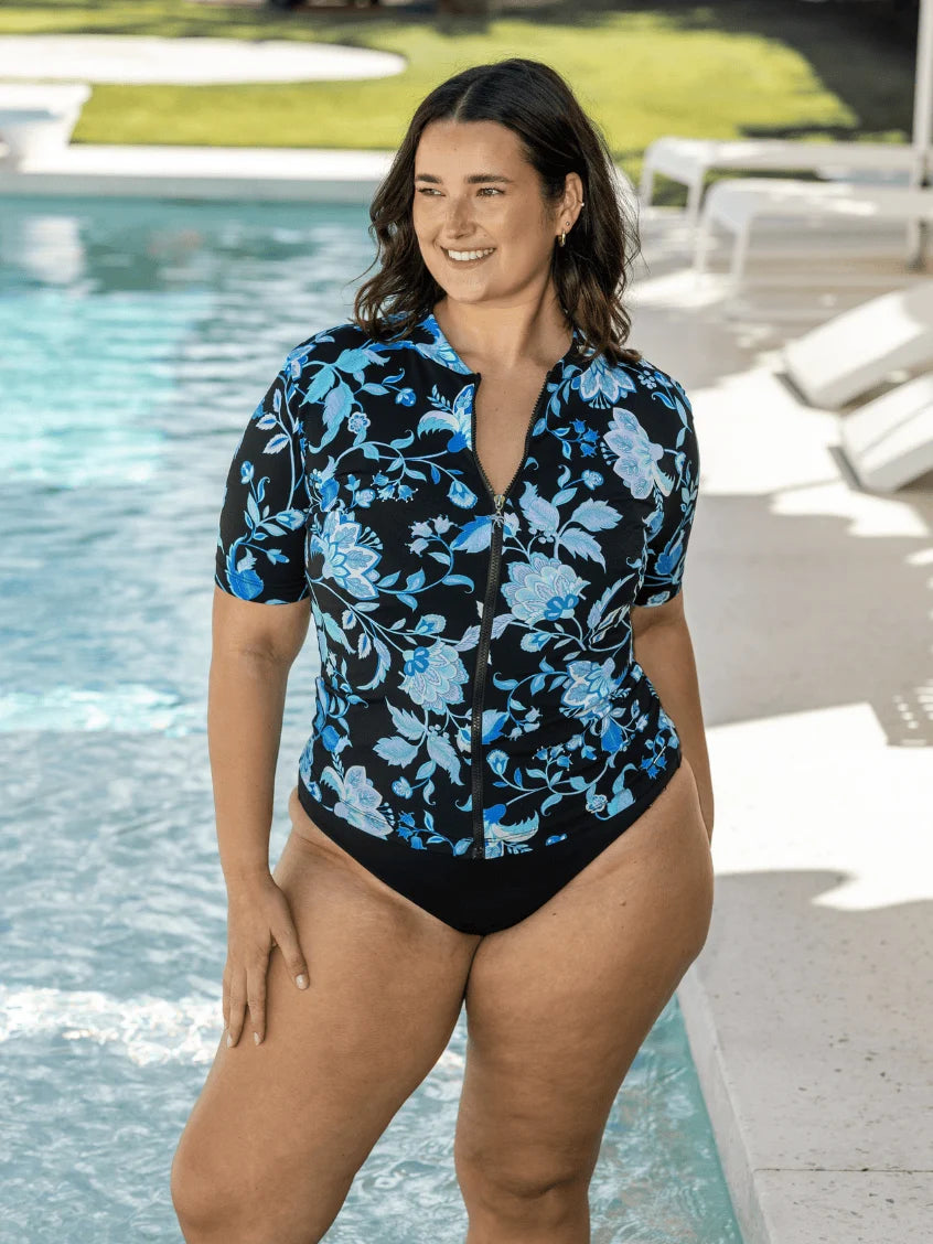 Corsica Turquoise Chlorine Resistant Short Sleeve Rash Vest