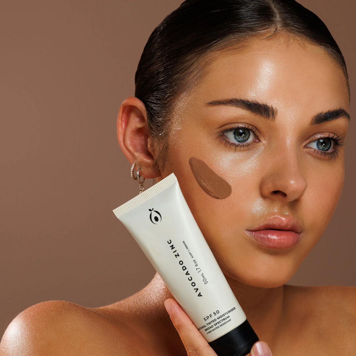 SPF 50 Natural Tinted Moisturiser in Dark