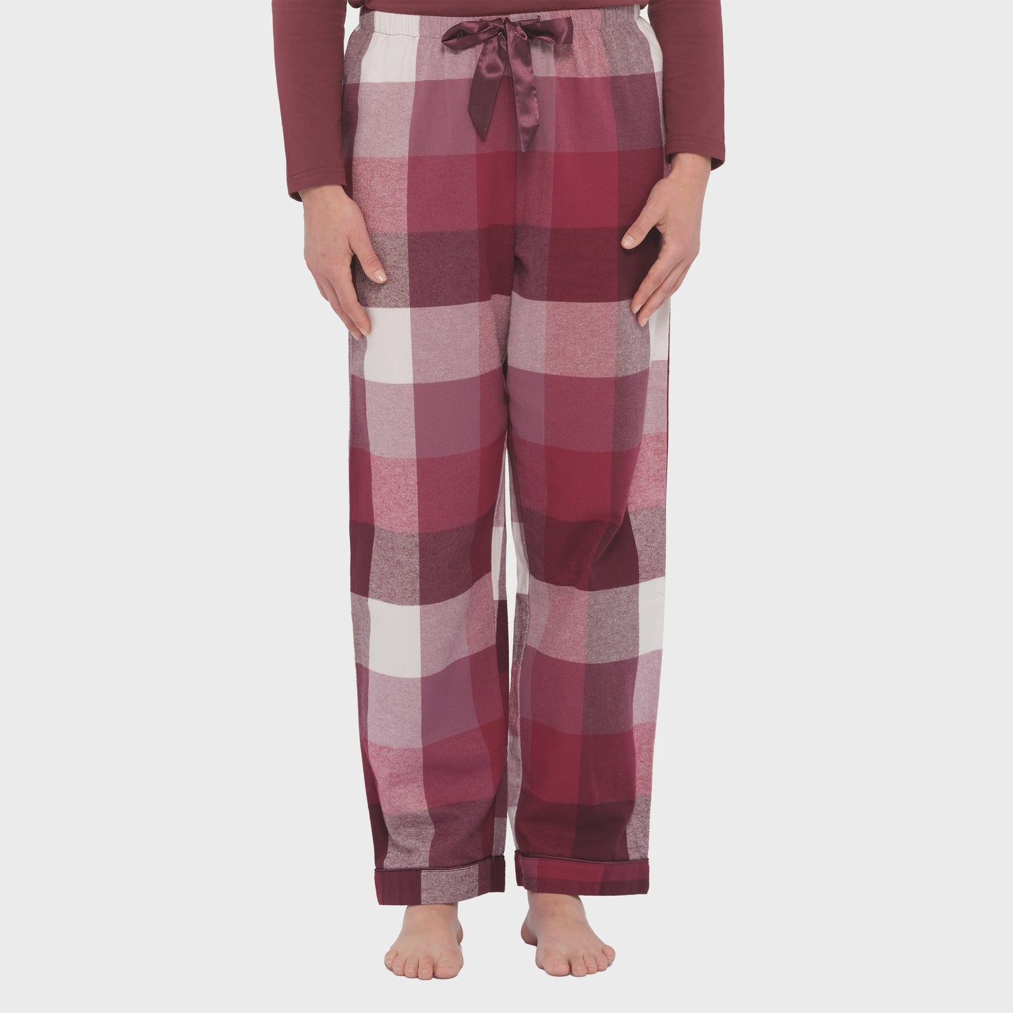 Deep Twilight Flannelette Pyjama Pant in Burgandy